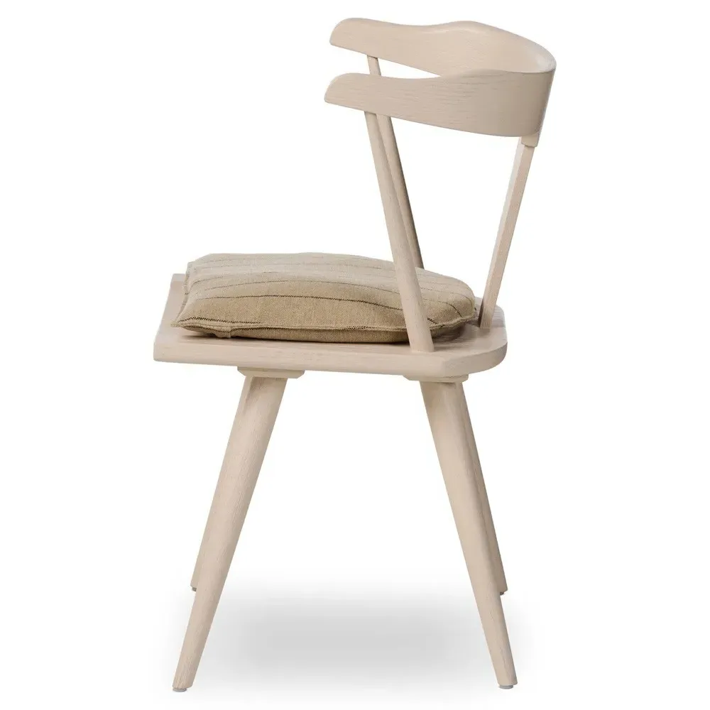Antonio Barrel Back Dining Chair - Off White, Oak
