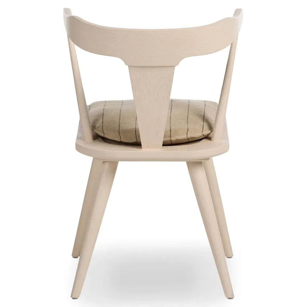 Antonio Barrel Back Dining Chair - Off White, Oak
