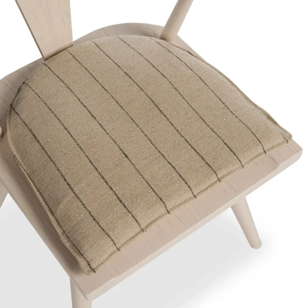 Antonio Barrel Back Dining Chair - Off White, Oak