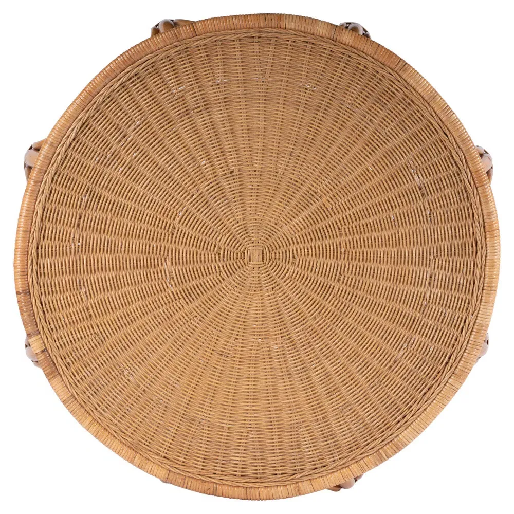 Anza Round Coffee Table - Brown, Rattan