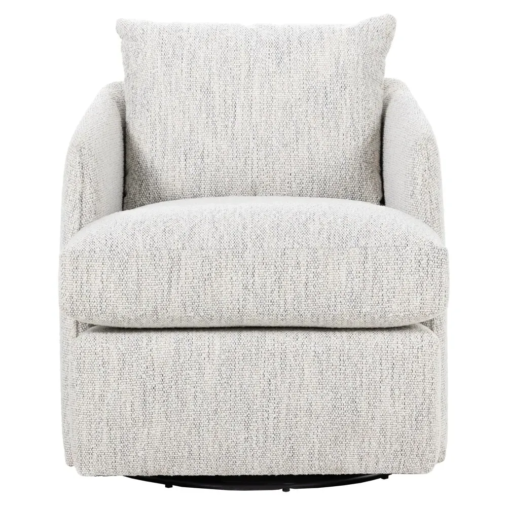 Anzhela Swivel Barrel Chair - Off White, Performance Fabric image