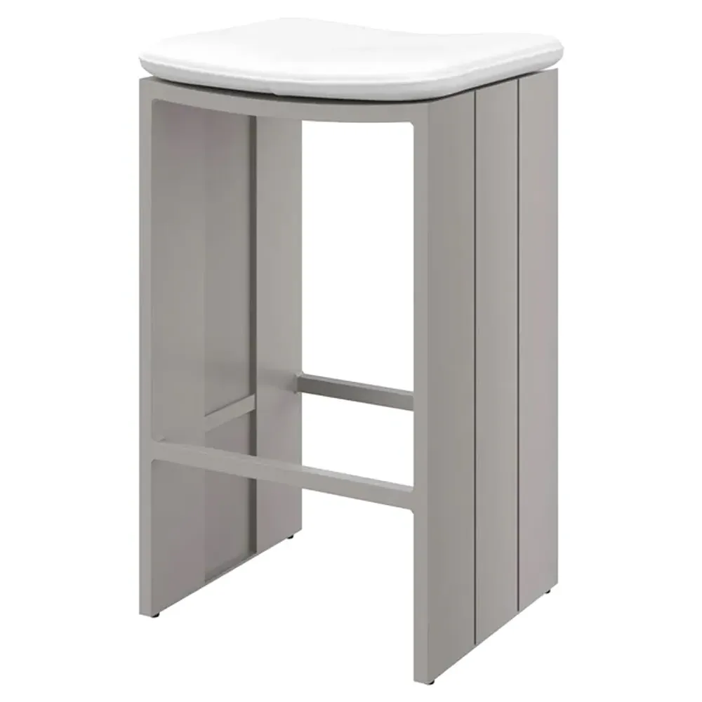 Apalana Industrial Bar Stool - Greige, Aluminum