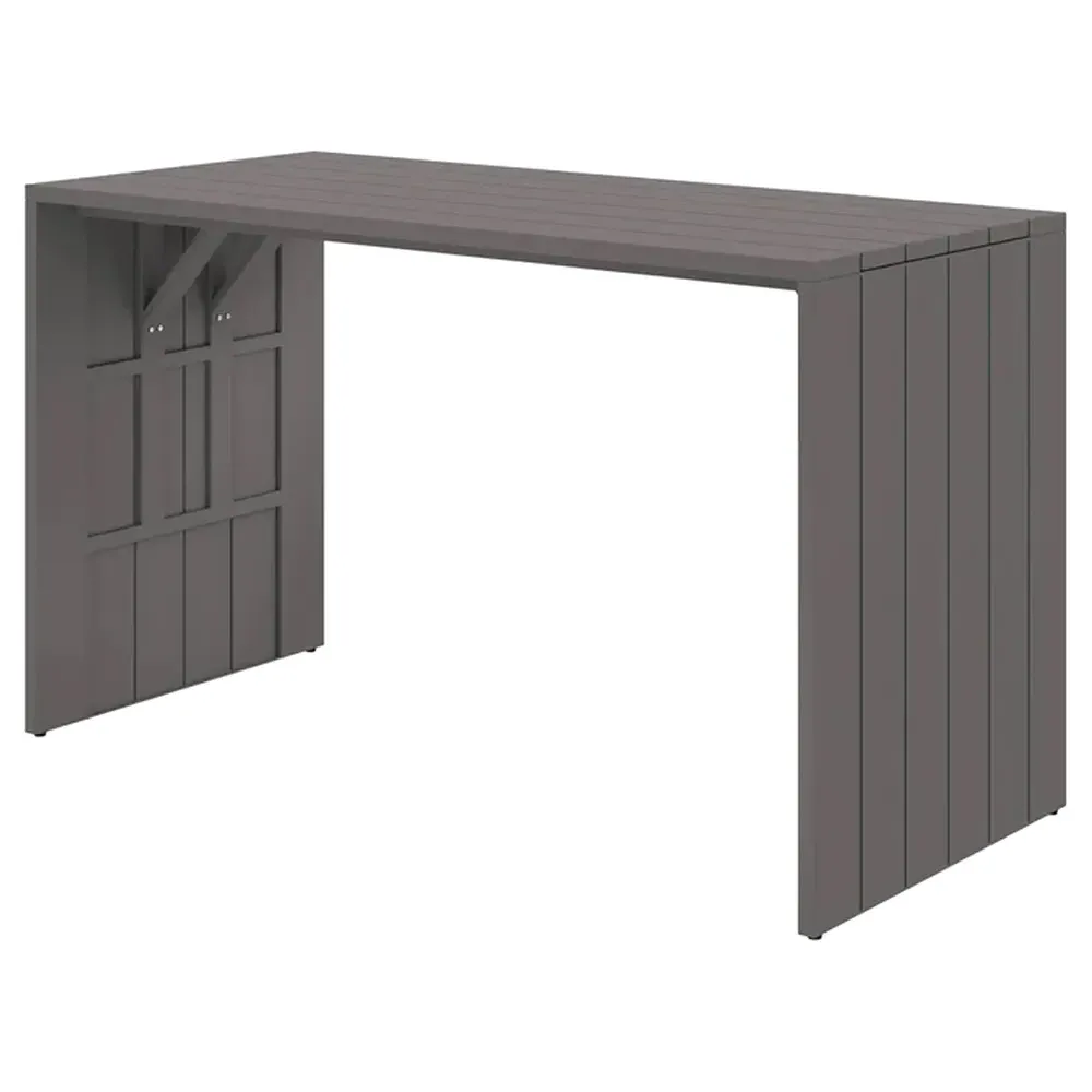Apalana Rectangular Outdoor Bar Table - Grey, Aluminum