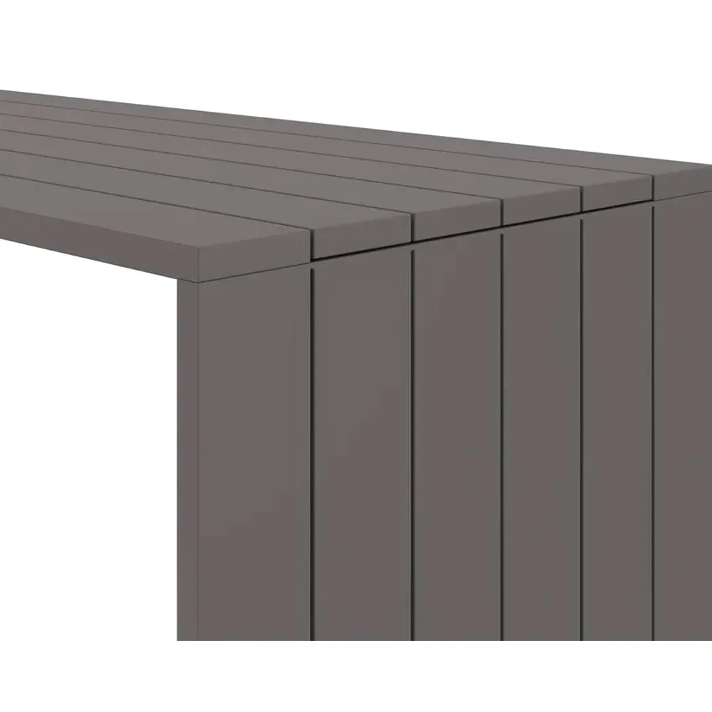 Apalana Rectangular Outdoor Bar Table - Grey, Aluminum