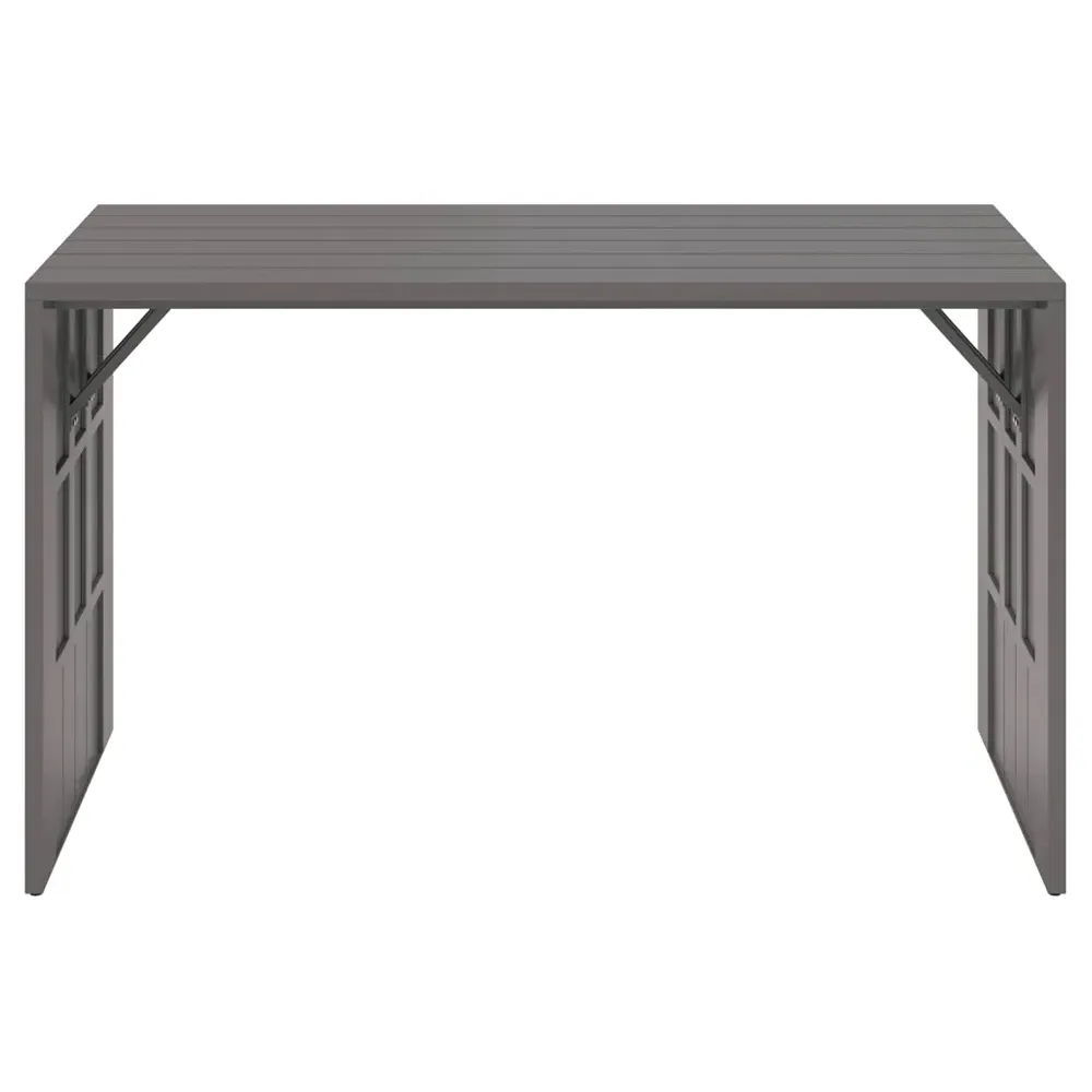 Apalana Rectangular Outdoor Bar Table - Grey, Aluminum
