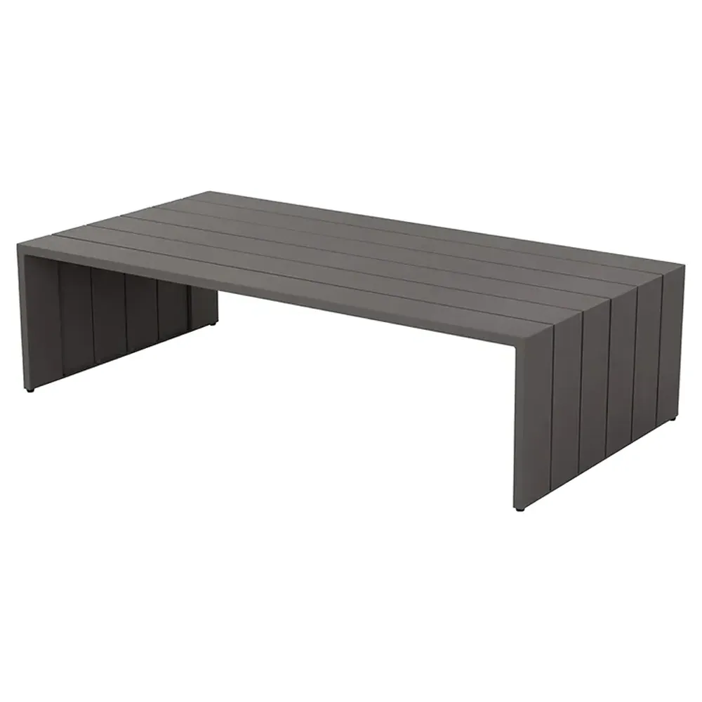 Apalana Rectangular Outdoor Coffee Table - Grey, Aluminum