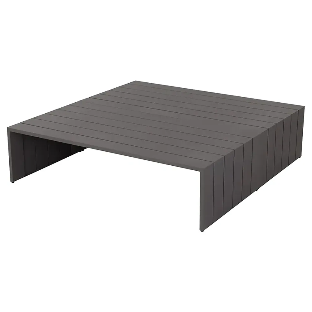 Apalana Rectangular Outdoor Coffee Table - Grey, Aluminum