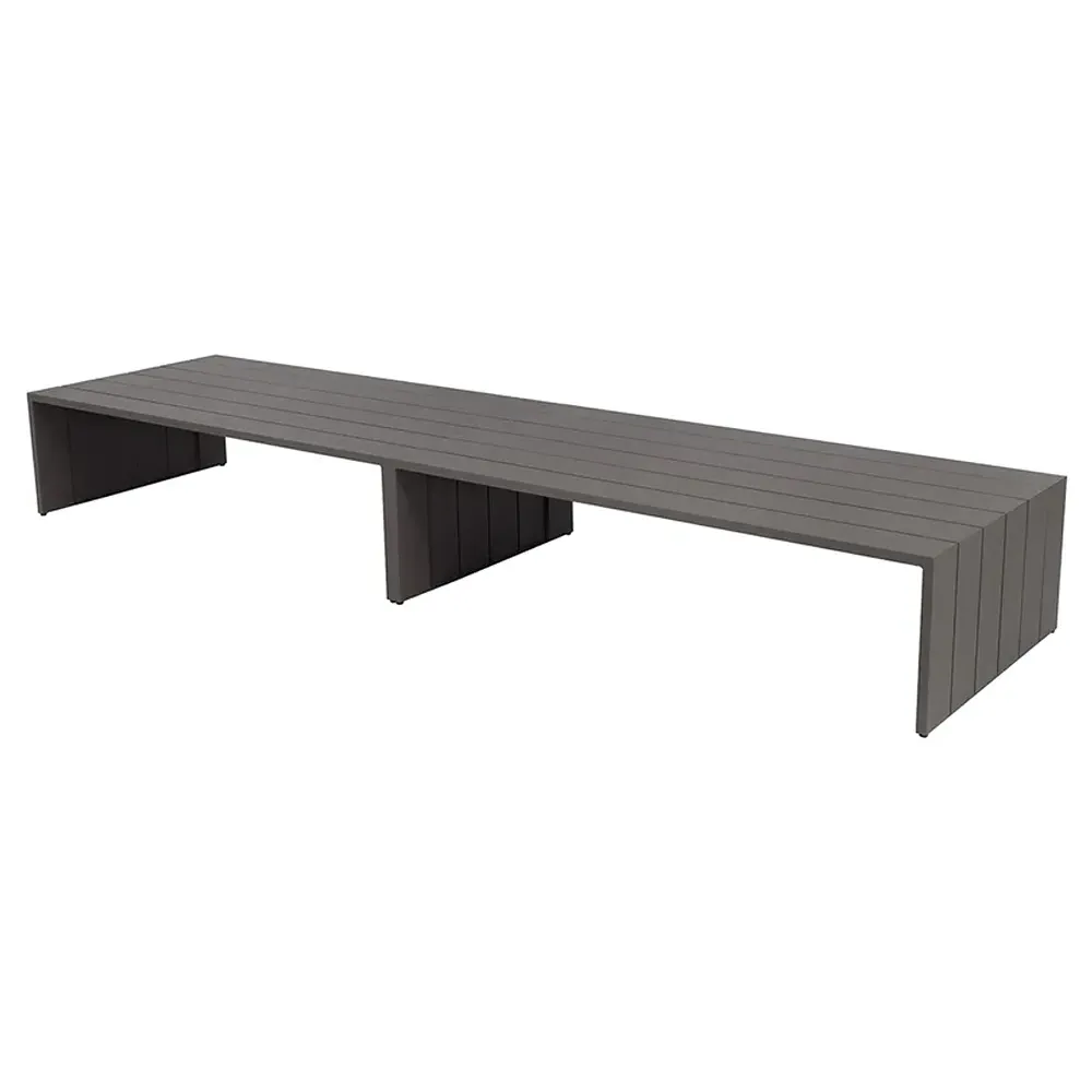 Apalana Rectangular Outdoor Coffee Table - Grey, Aluminum