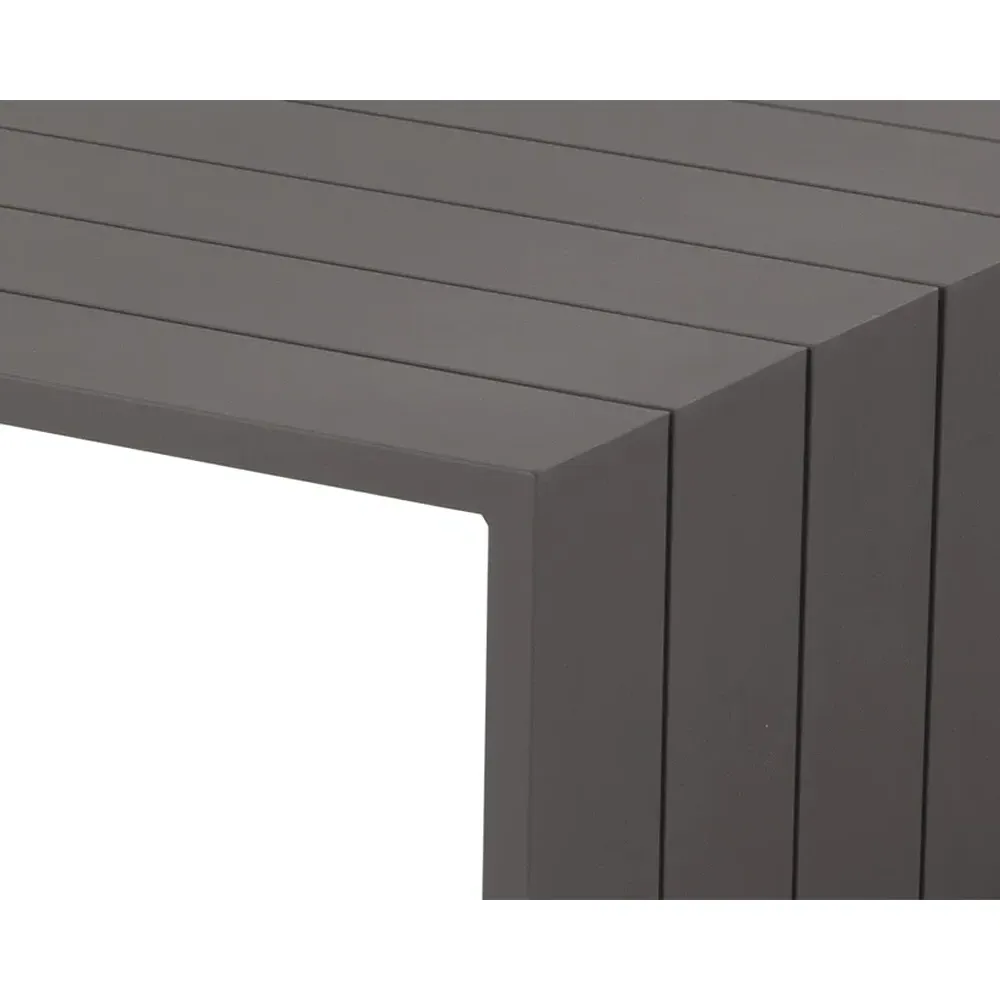 Apalana Rectangular Outdoor Coffee Table - Grey, Aluminum