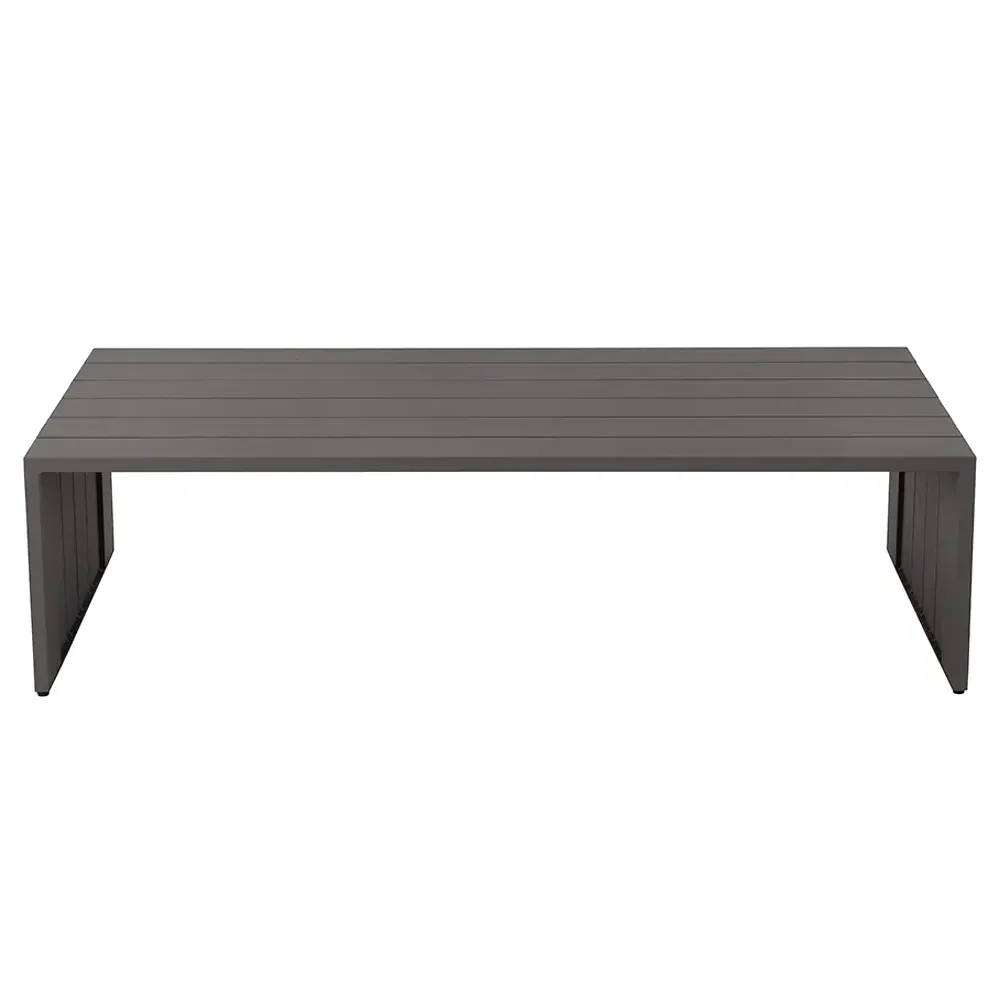 Apalana Rectangular Outdoor Coffee Table - Grey, Aluminum image