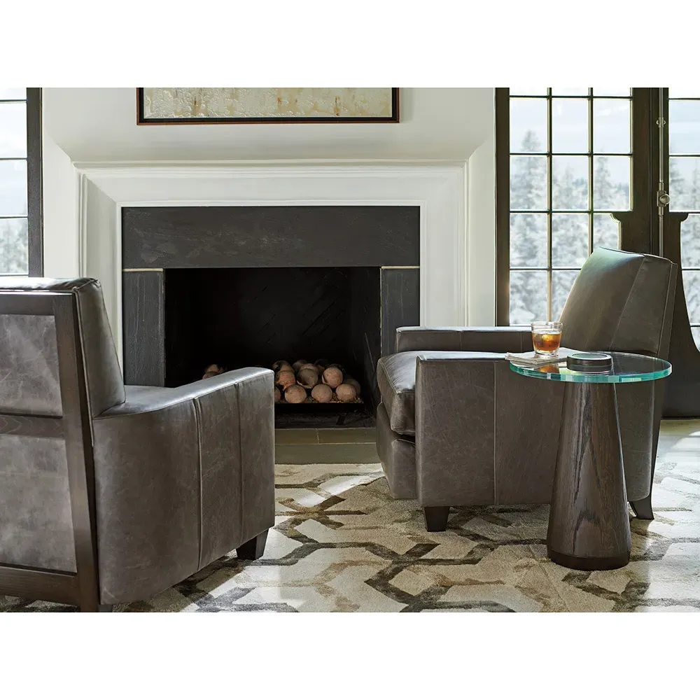 Apex Rustic Lodge Side Table - Bronze, Oak