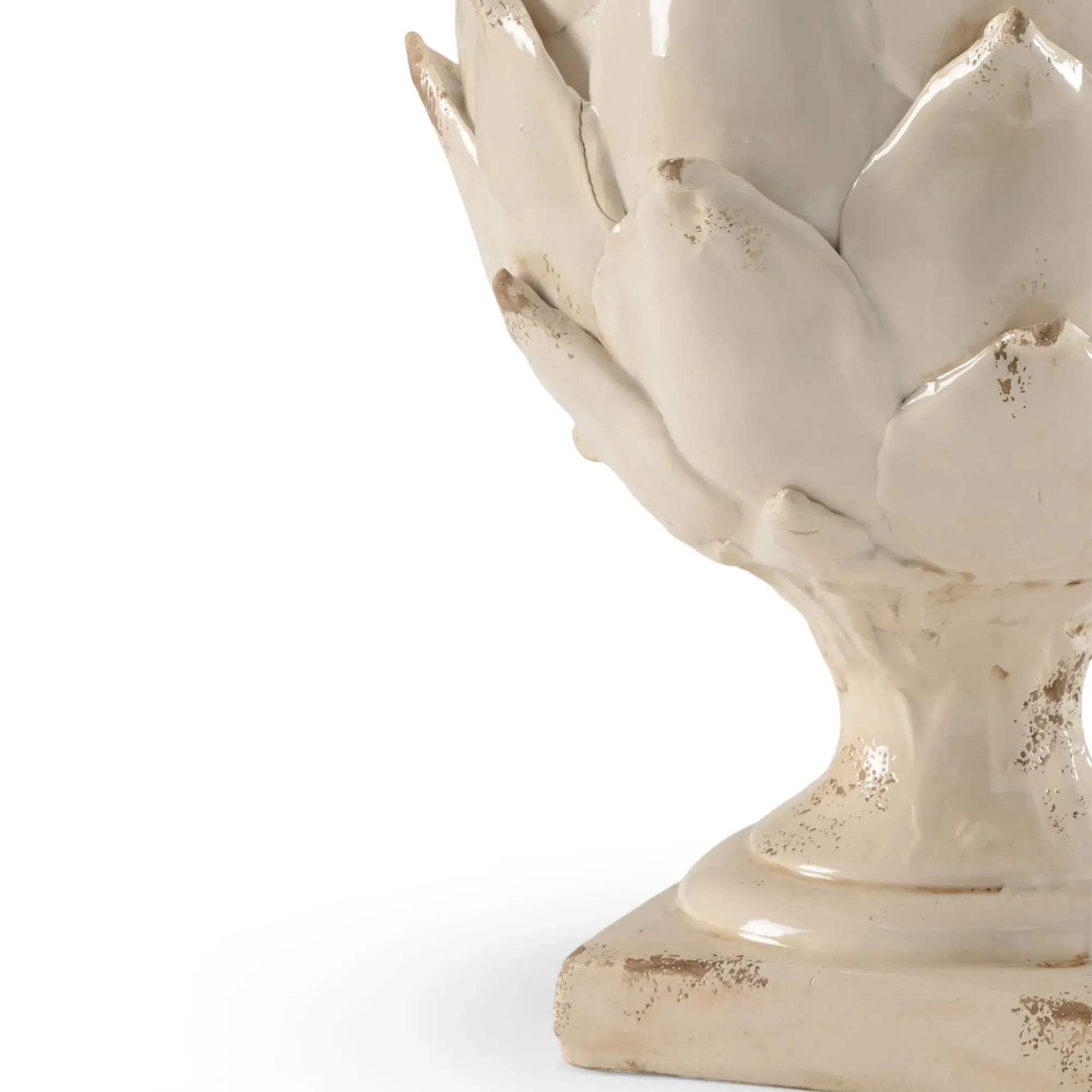 Apollo Large Ceramic Artichoke - White, Ceramic