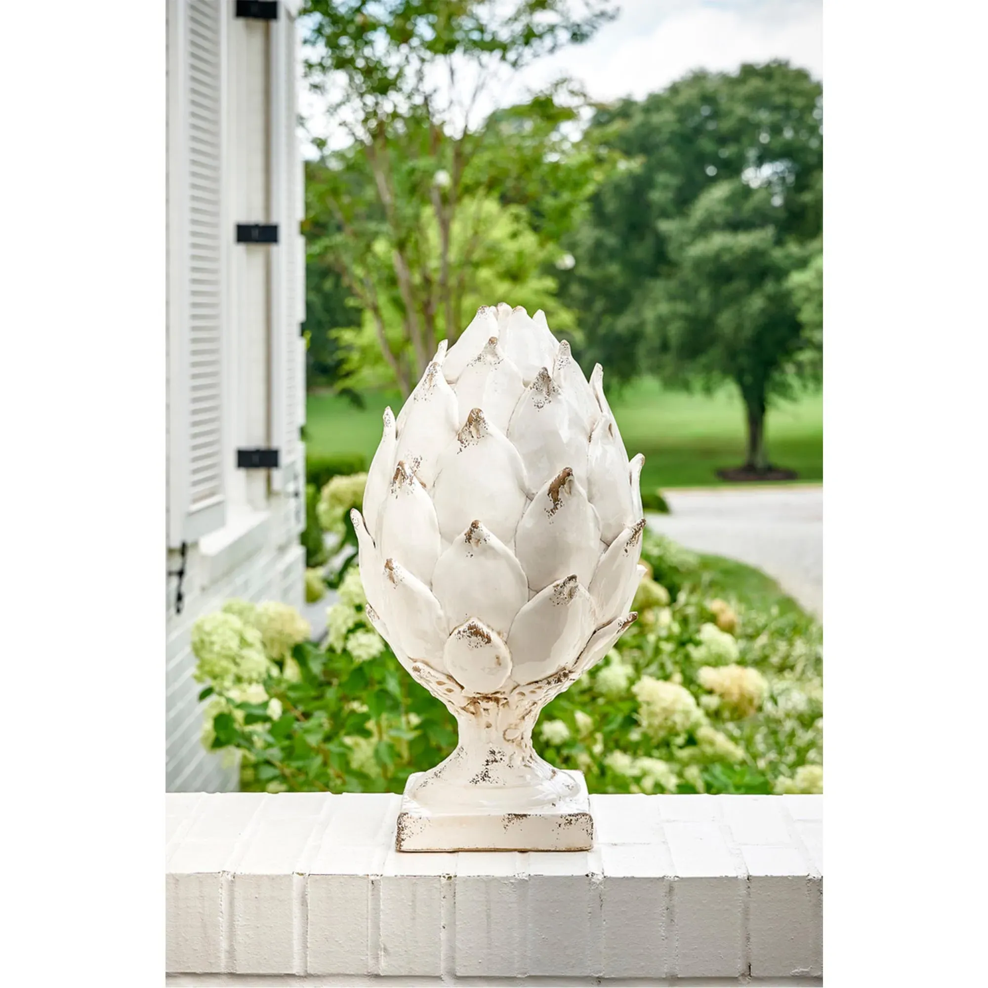 Apollo Large Ceramic Artichoke - White, Ceramic