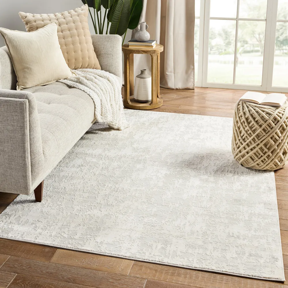 Arabella Rectangular Rug - White, Polyester