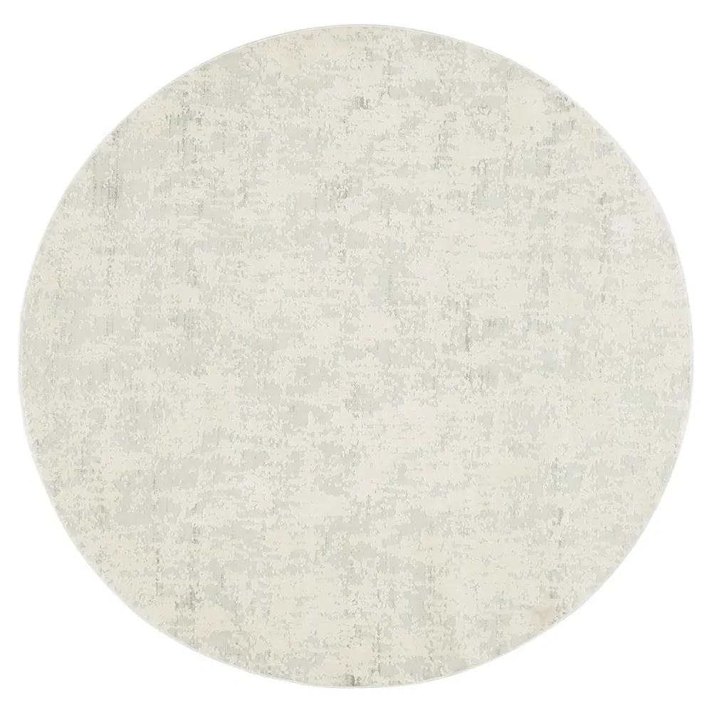 Arabella Round Rug - White, Polyester