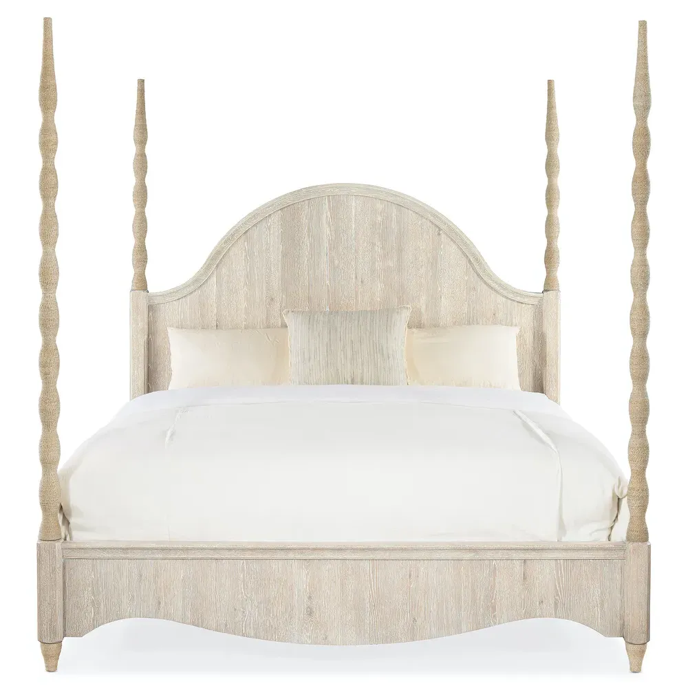 Arabelle California King Poster Bed - Beige, Oak image