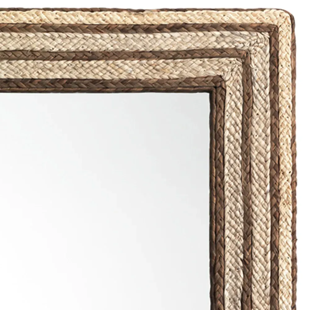 Aralyn Rectangular Wall Mirror - Brown, Seagrass