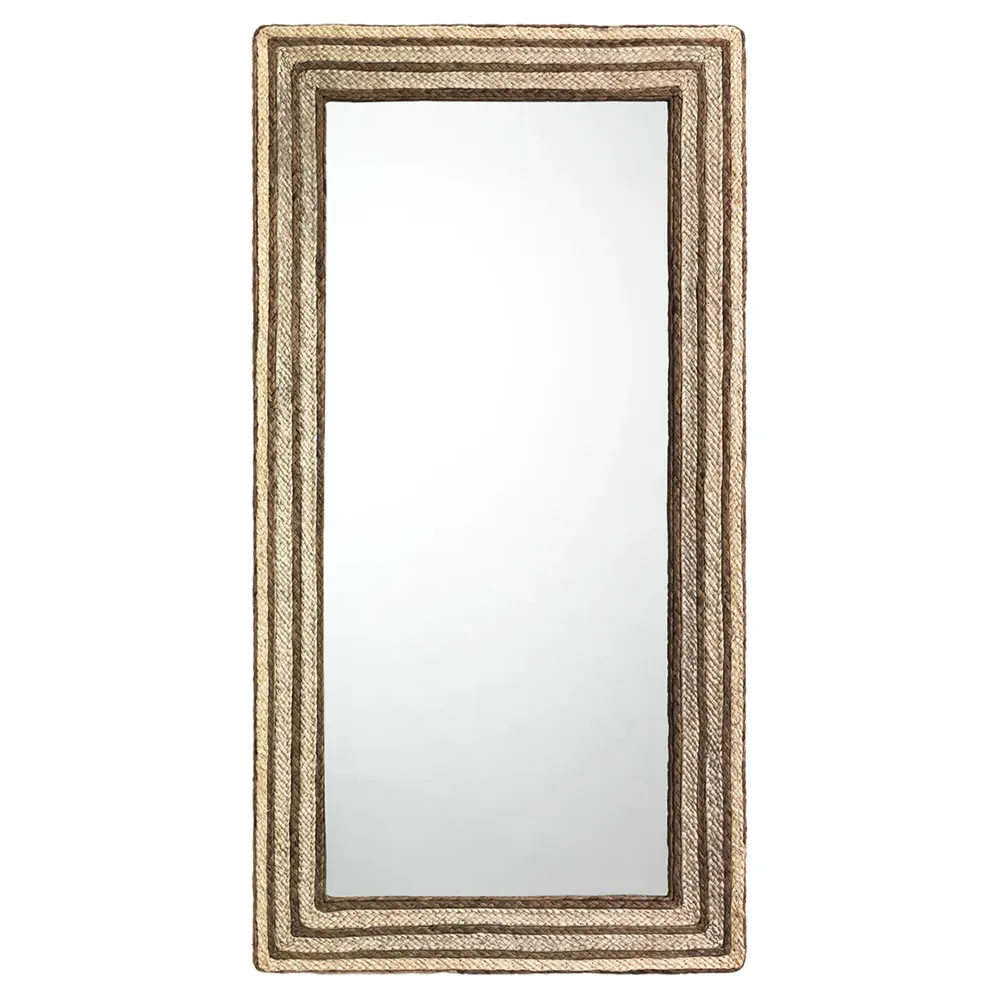Aralyn Rectangular Wall Mirror - Brown, Seagrass image