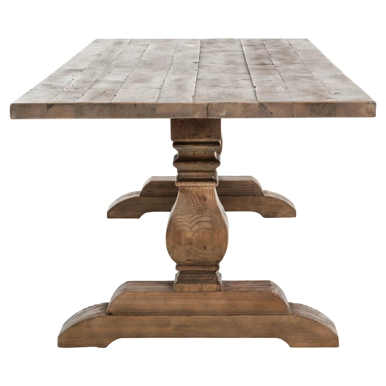 Arbois Trestle Dining Table - Brown, Pine Wood