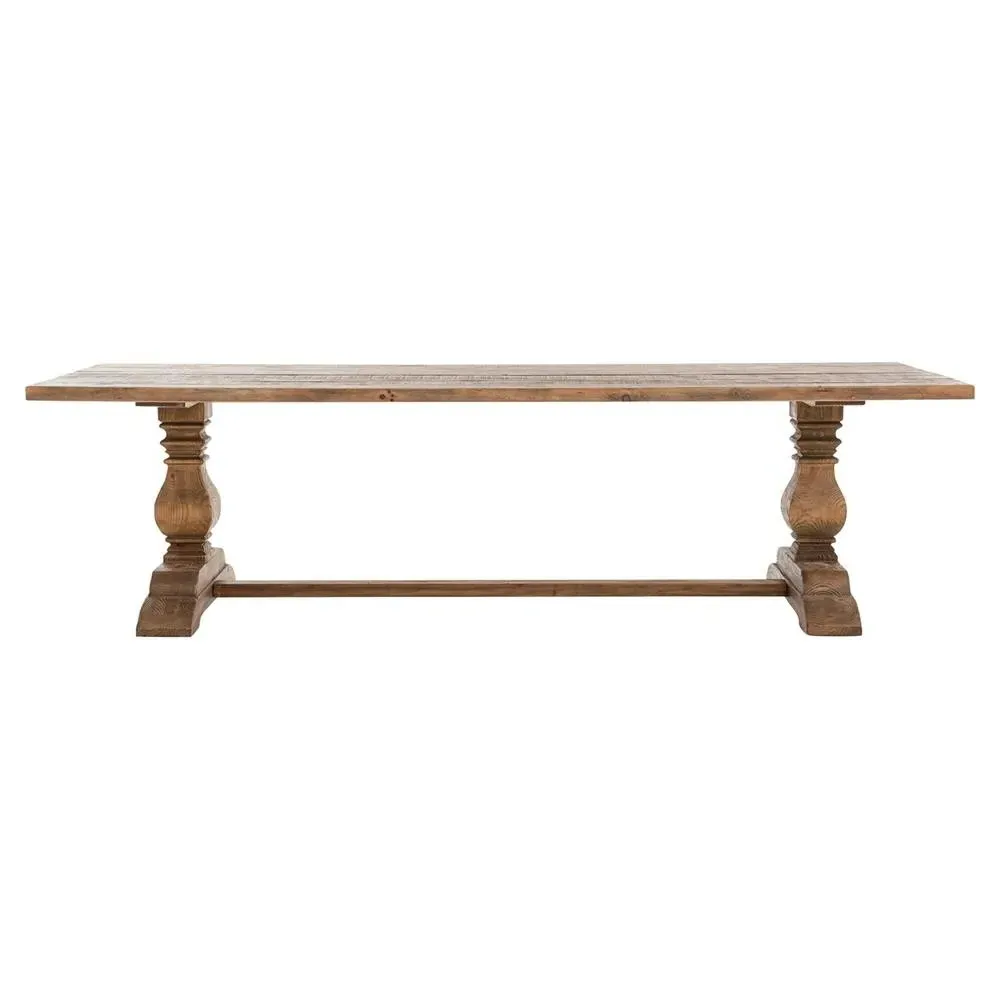 Arbois Trestle Dining Table - Brown, Pine Wood image