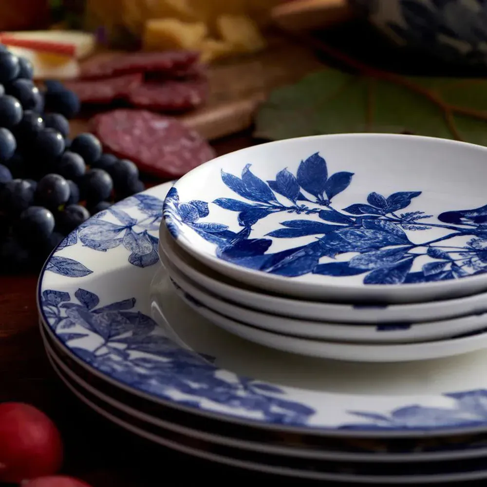 Arbor Rimmed Dinner Plate - Blue, Porcelain