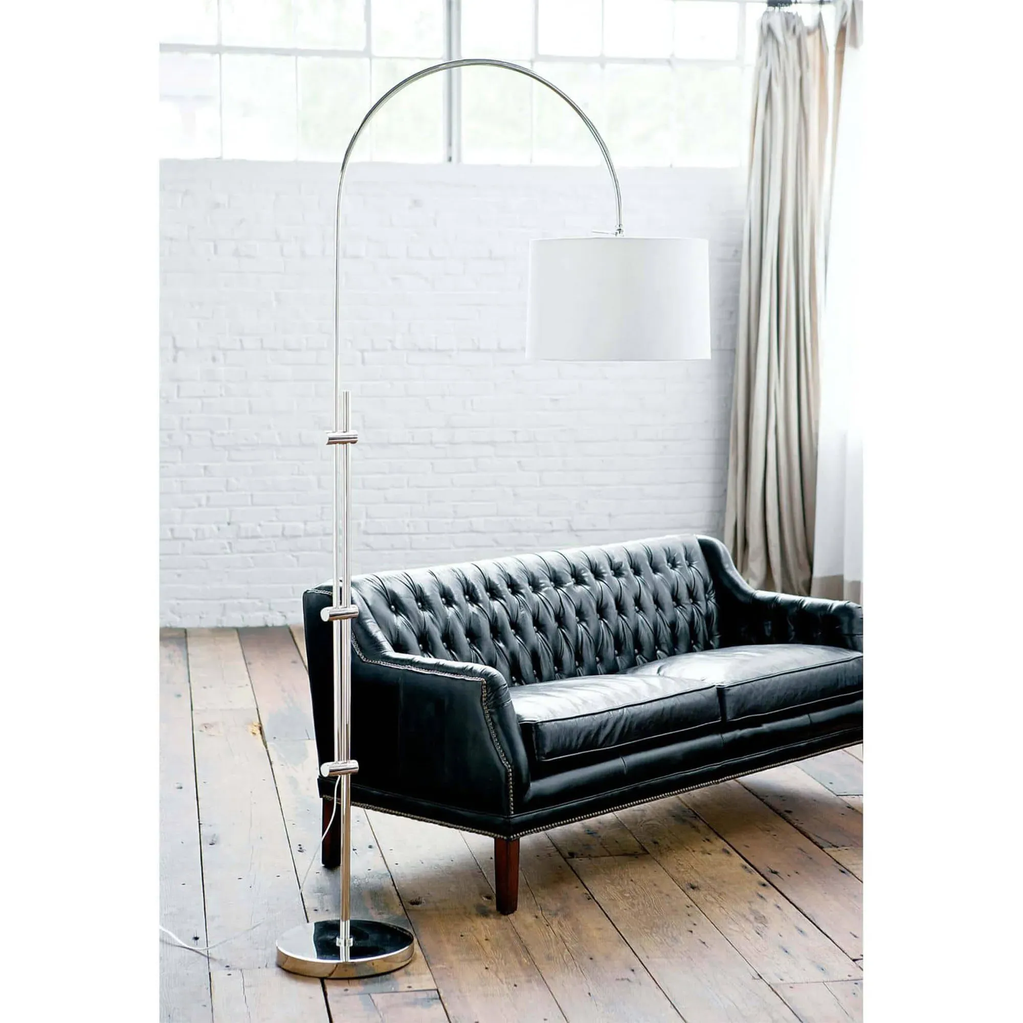 Arc Regency Adjustable Arched Floor Lamp - Polished Nickel, Steel