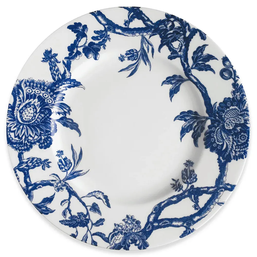 Arcadia Coastal Beach Blue Floral Dinner Plate - White image