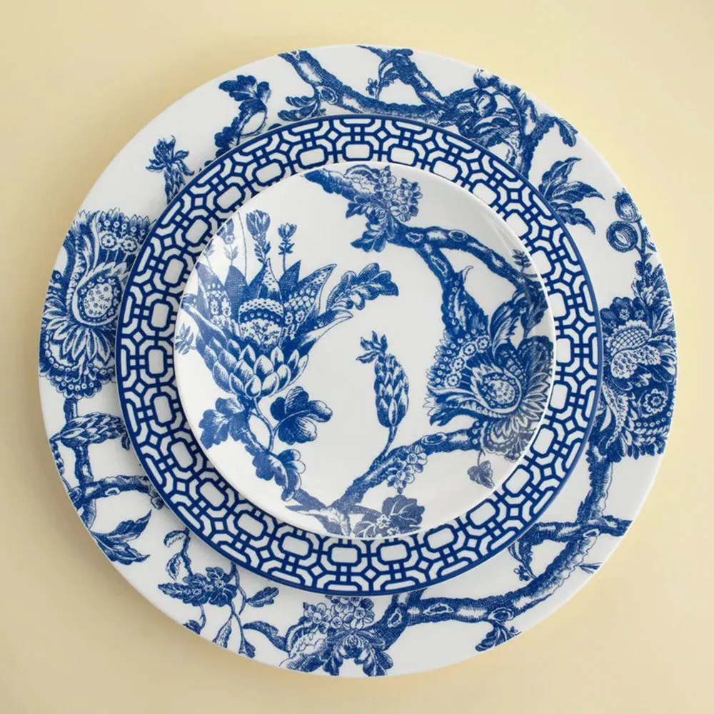 Arcadia Coastal Beach Canape Plate Set - Blue, Porcelain
