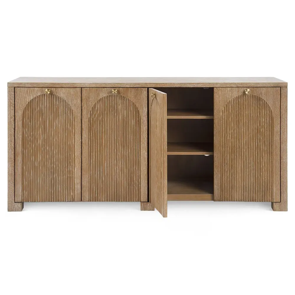 Arcadia Media Console - Brown, Oak