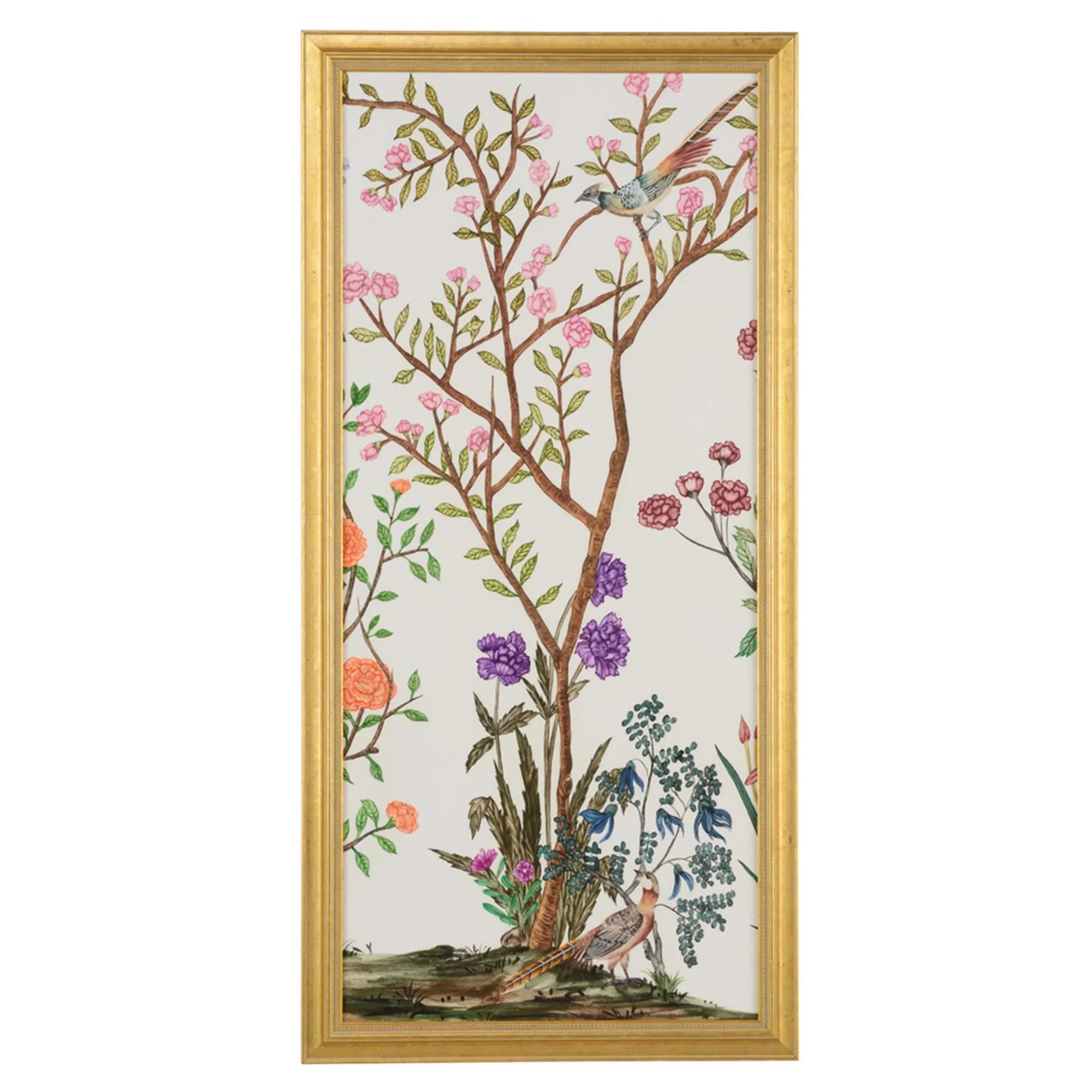 Archeron Chinoiserie II Gold Frame Illustration - Pink