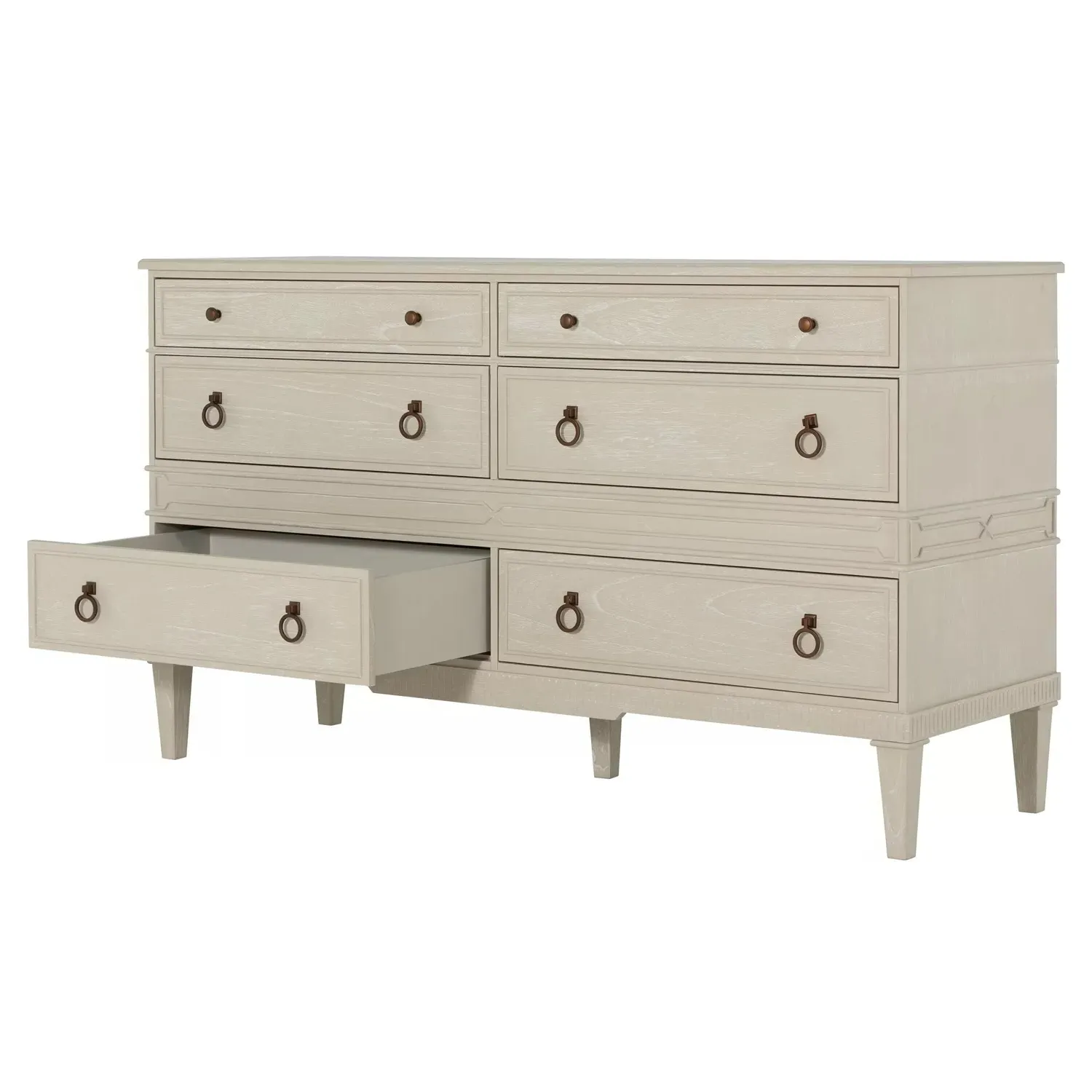 Archie Double Dresser - Beige, Mindi Wood