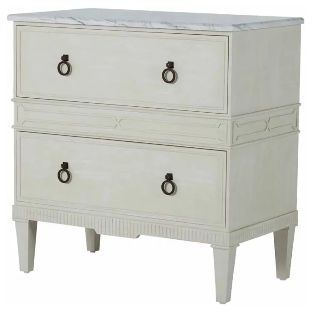 Archie Nightstand - White, Marble