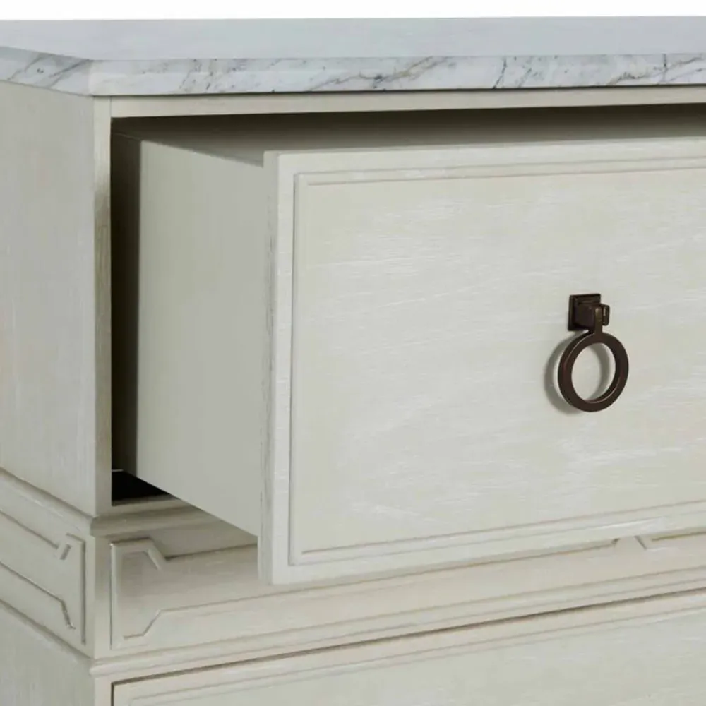 Archie Nightstand - White, Marble
