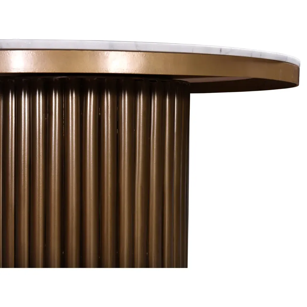 Archie Round Dining Table - White, Marble