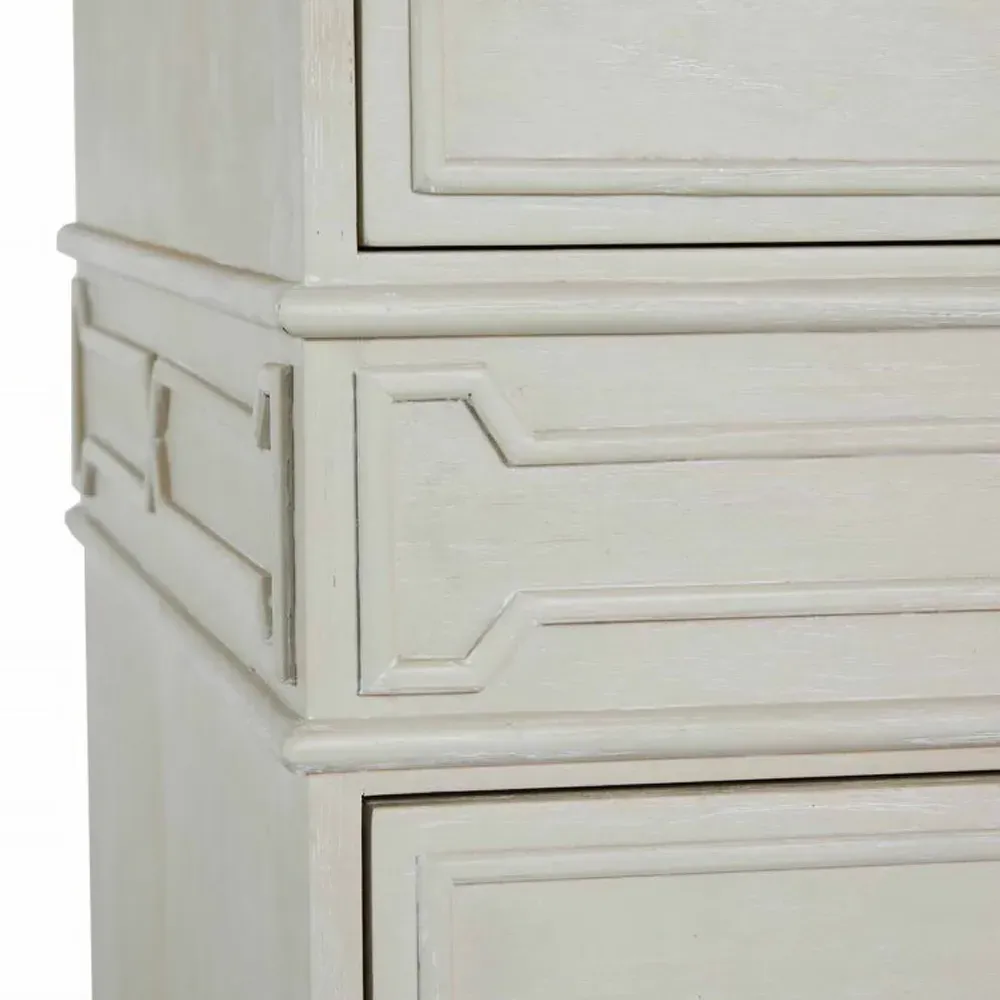 Archie Tall Chest - White, Marble
