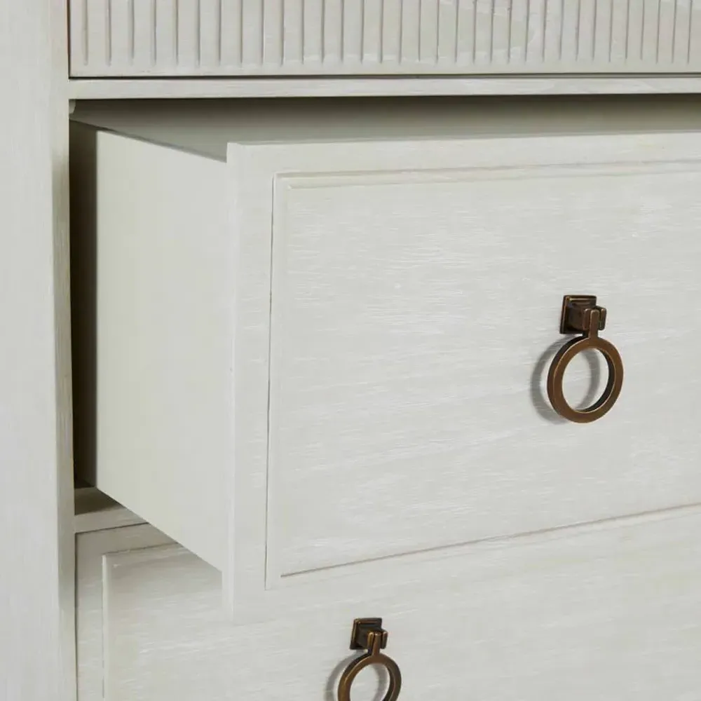 Archie Tall Chest - White, Marble