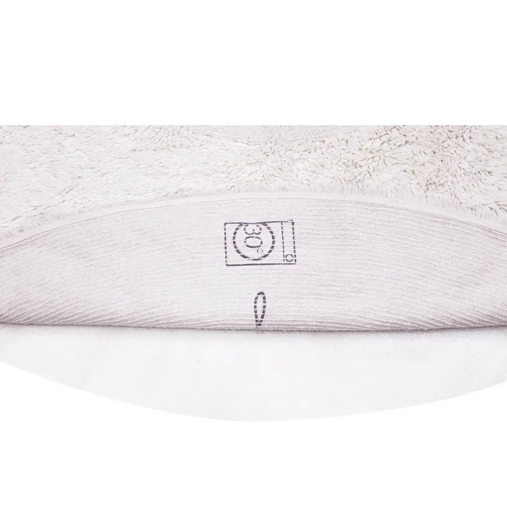 Arctic Circle Round Shag Washable Rug - White, Wool