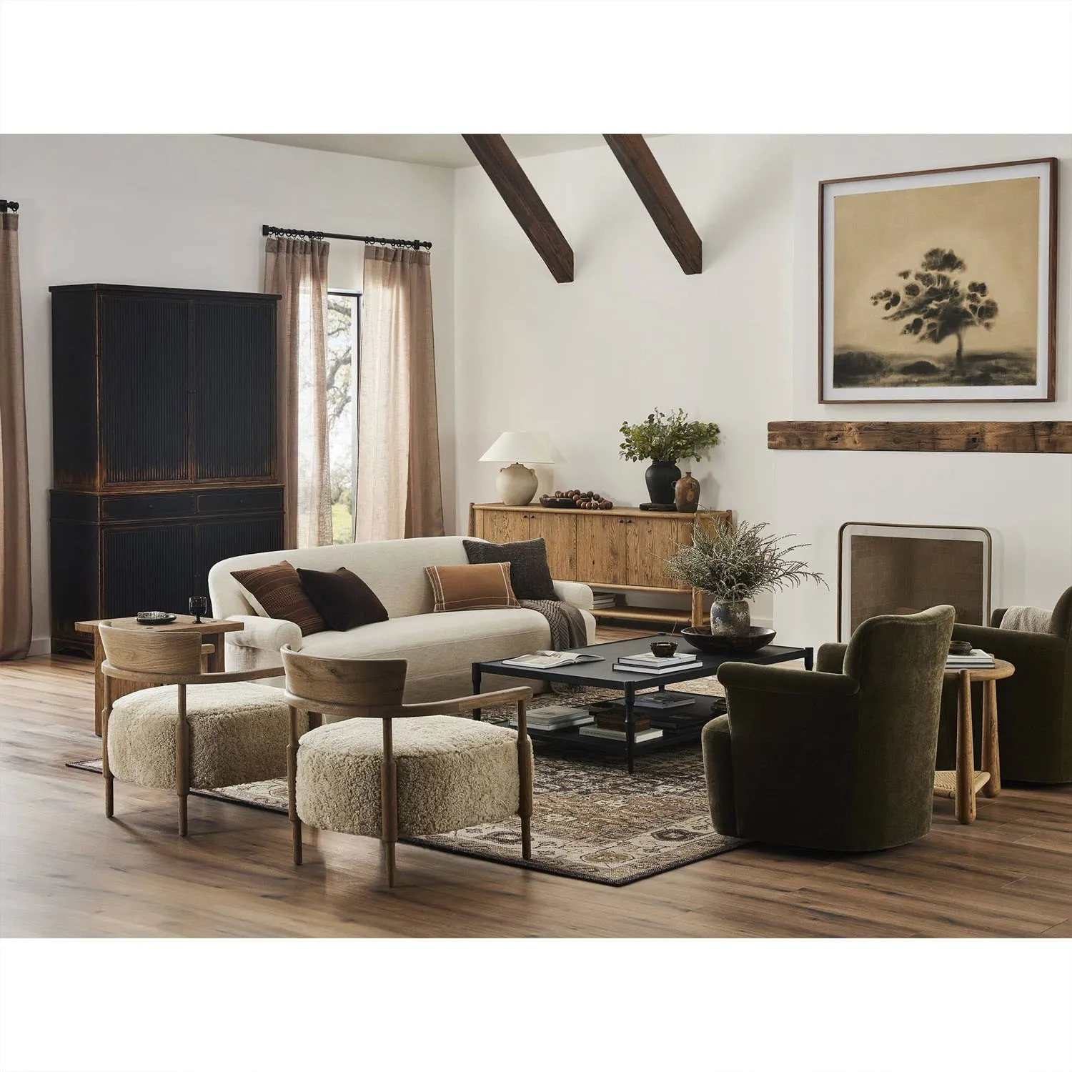 Arden Bergamo 3-Seater Sofa - Parchment, Cotton Linen