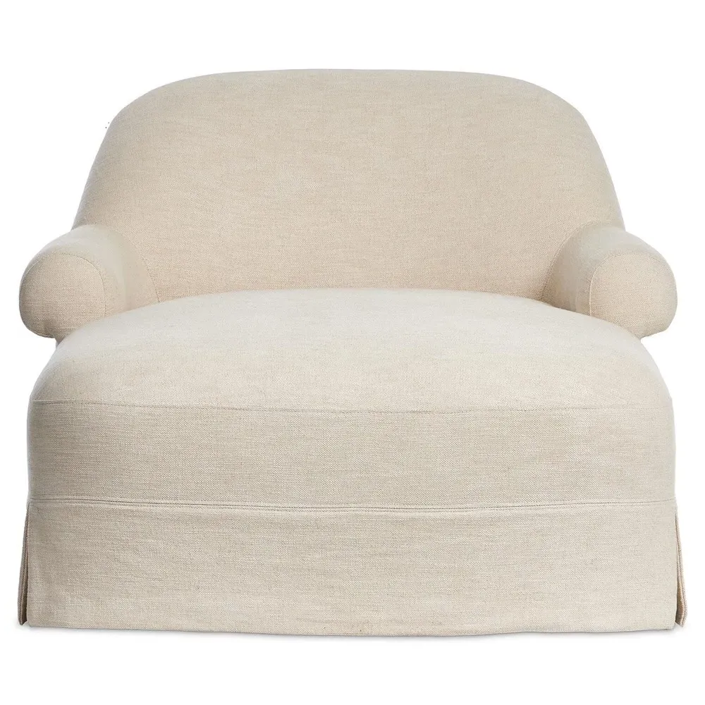 Arden Bergamo Chaise Lounge - Parchment, Cotton Linen