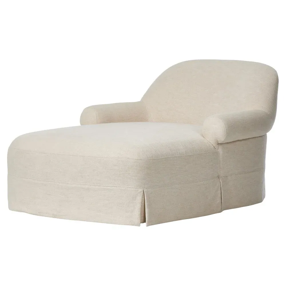 Arden Bergamo Chaise Lounge - Parchment, Cotton Linen