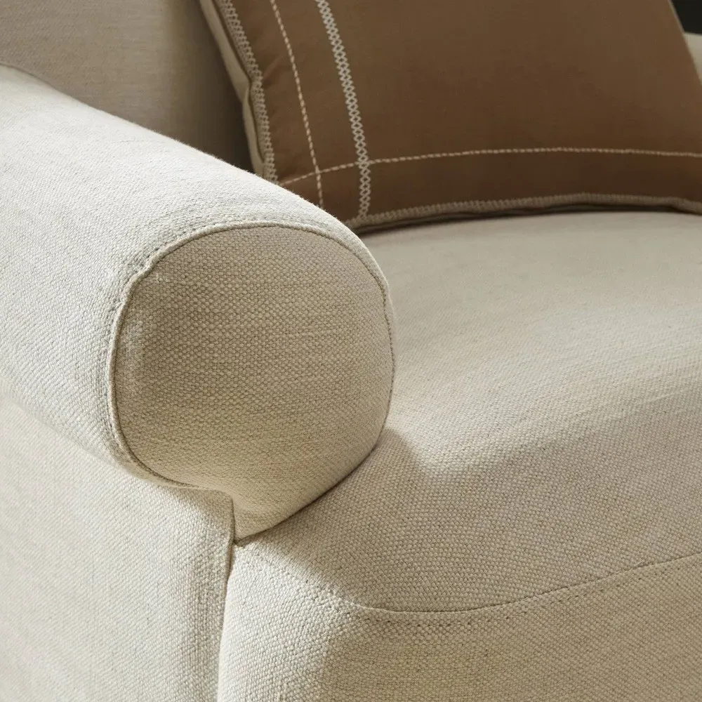 Arden Bergamo Swivel Chair - Parchment, Cotton Linen