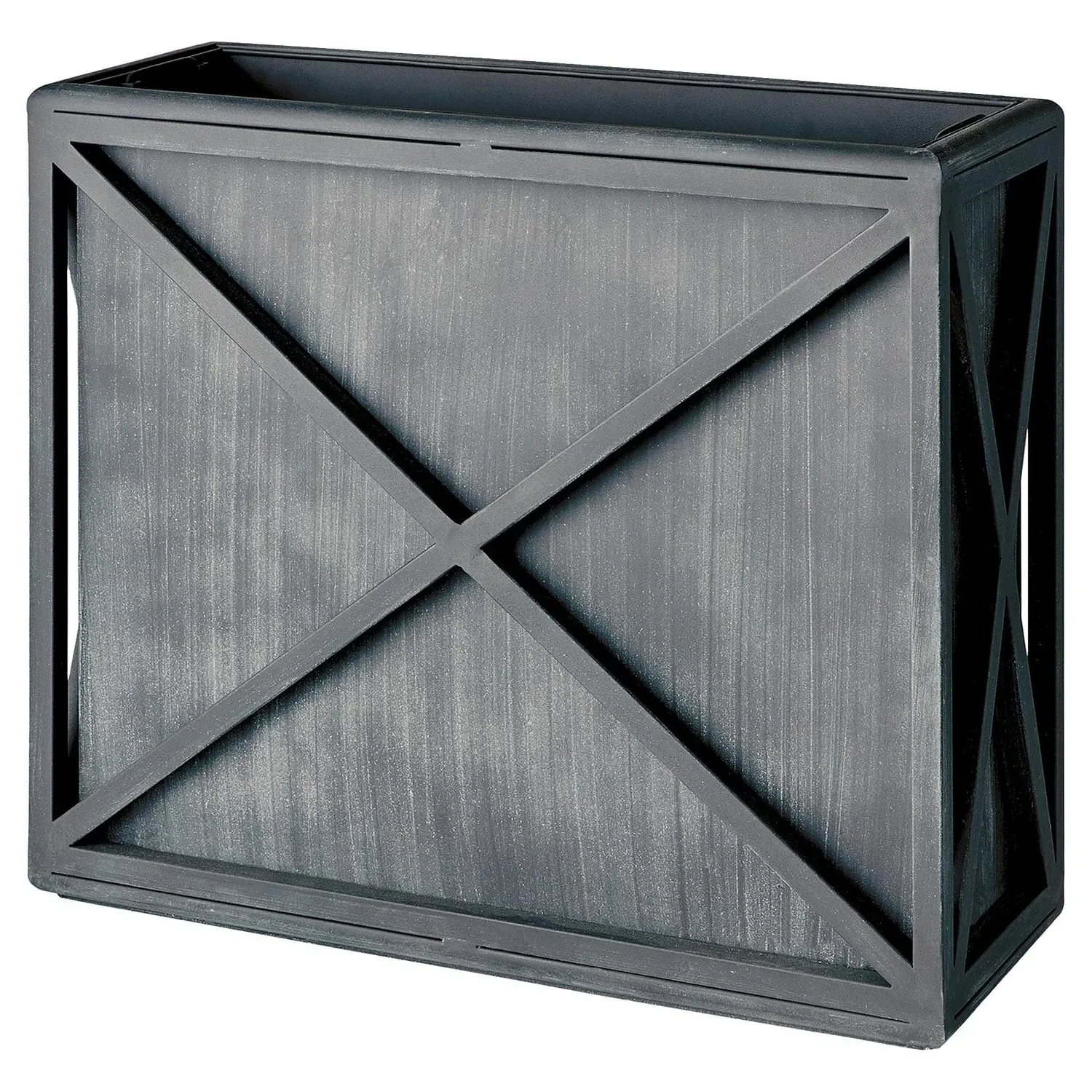 Arden Rectangular Outdoor Planter Box - Black, Iron image