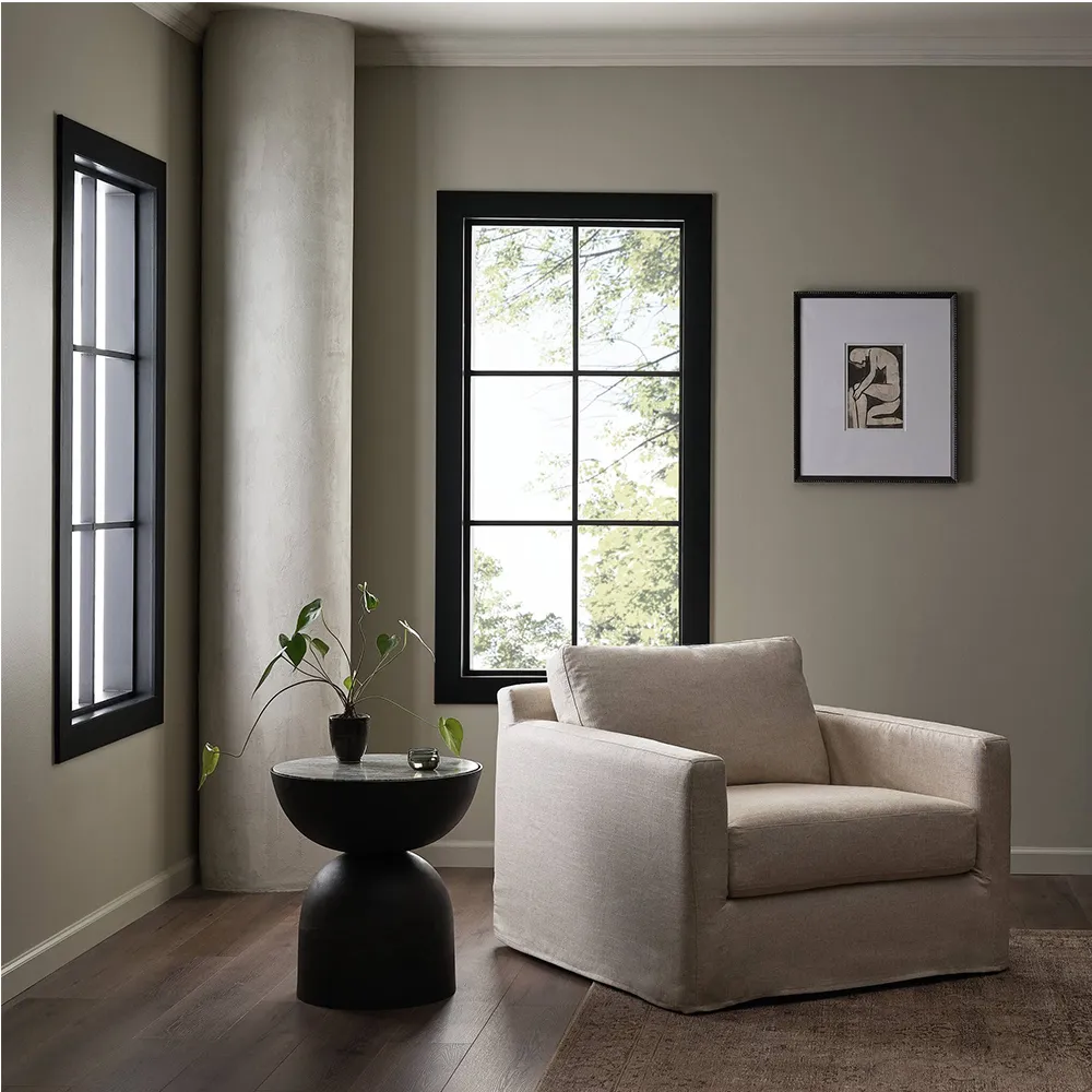 Arden Slipcovered Swivel Arm Chair - Cream