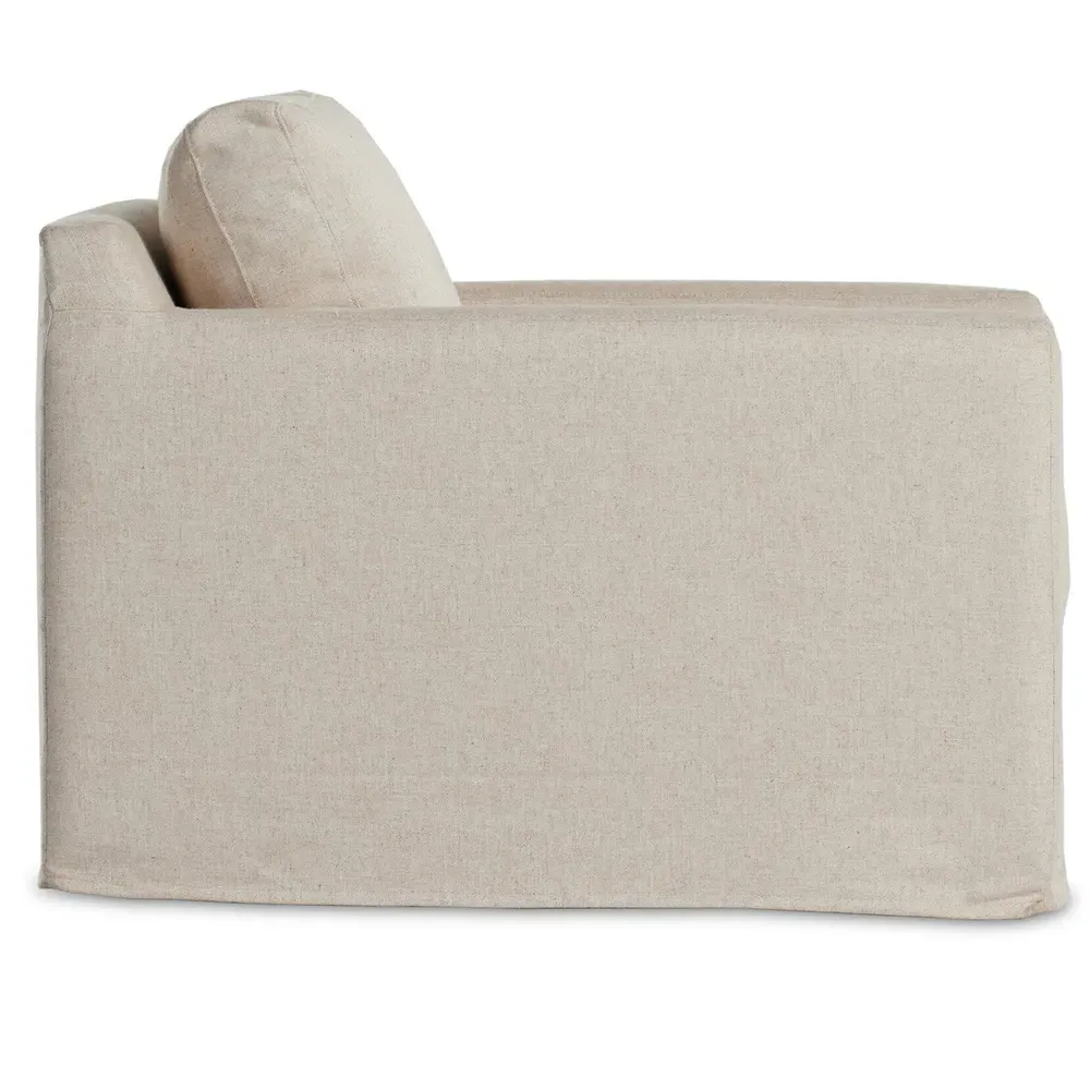 Arden Slipcovered Swivel Arm Chair - Cream