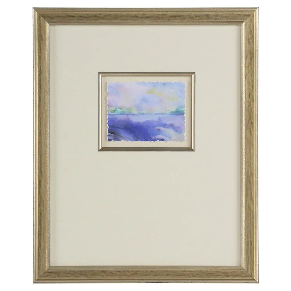 Ardyn Seascape Silver Leaf Frame Illustration II - Blue image