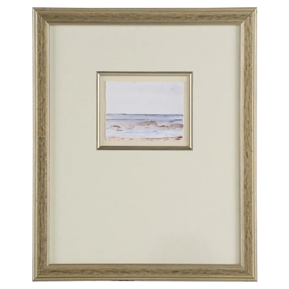 Ardyn Seascape Silver Leaf Frame Illustration IV - Beige