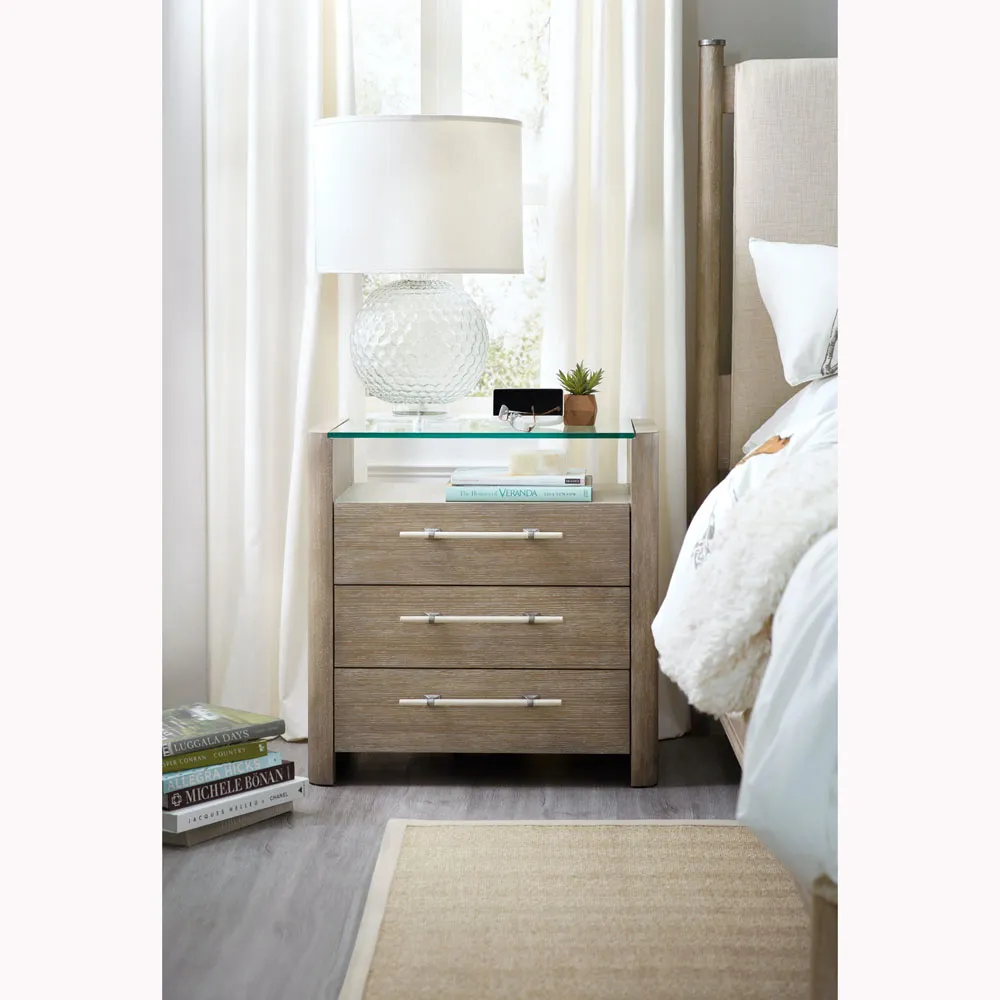 Areena 3 Drawer Nightstand - Taupe, Oak
