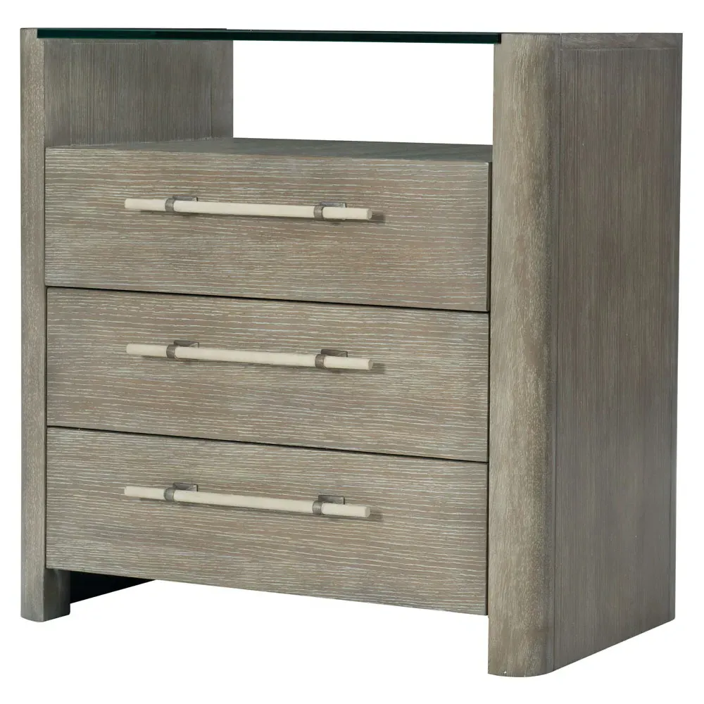 Areena 3 Drawer Nightstand - Taupe, Oak image