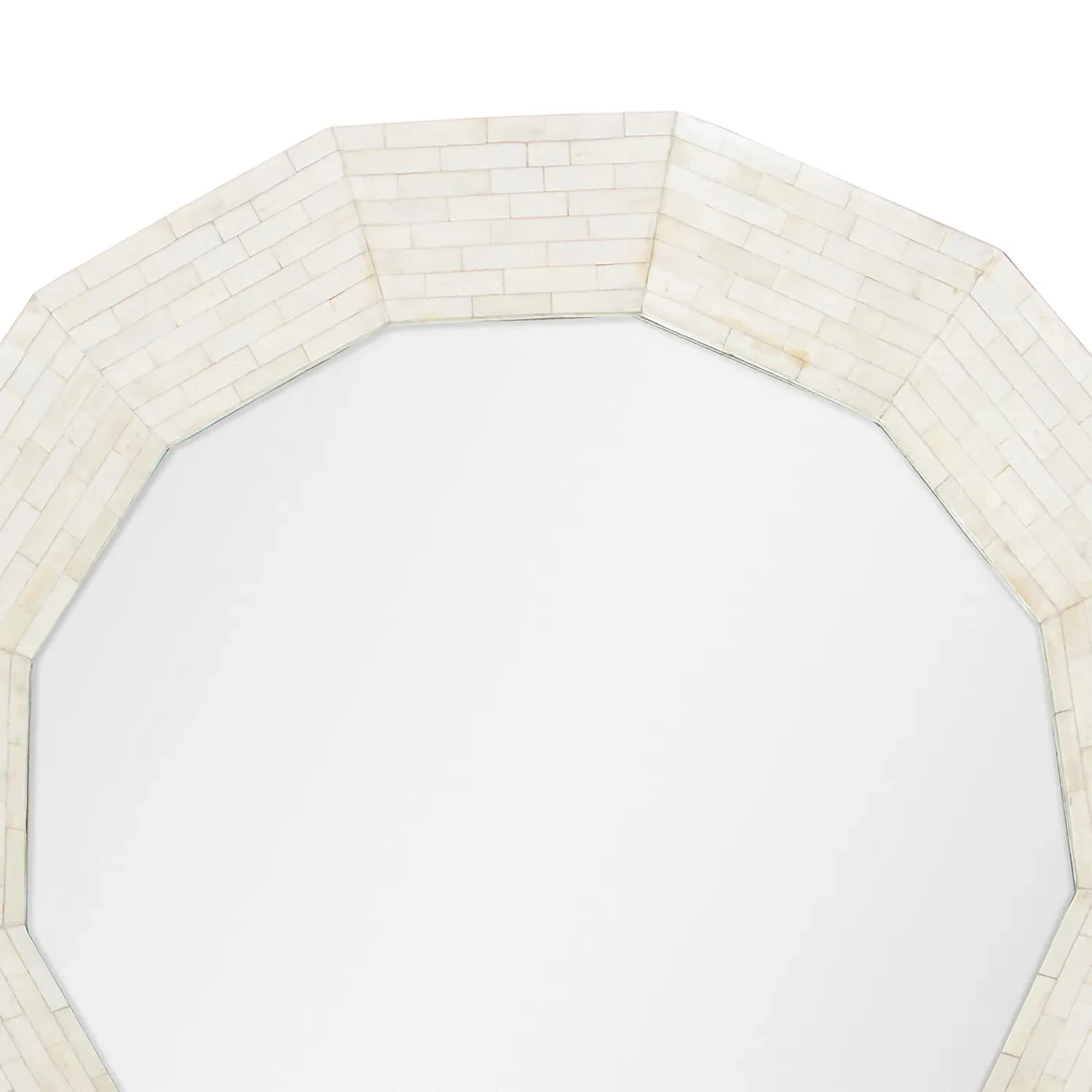 Ares Round Wall Mirror - White, Bone