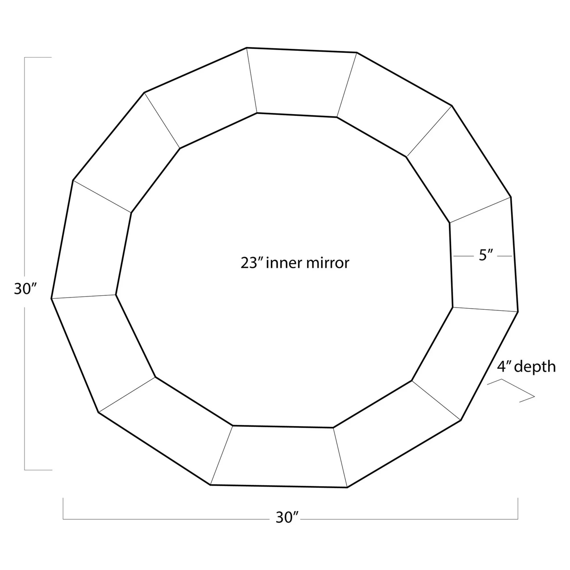 Ares Round Wall Mirror - White, Bone